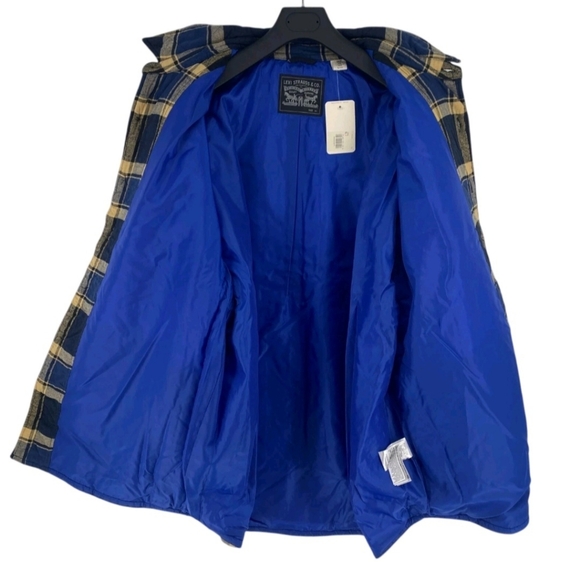 Levi's Dark Blue Plaid Overshirt Jacket Coat Men's Size Medium NWT - Picture 4 of 4